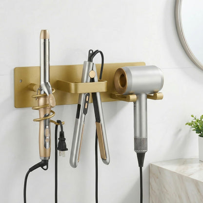Hair Dryer Holder Hair Tool Organizer Metal Wall Mount(Matte Black)