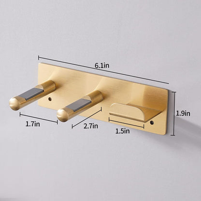 Hair Dryer Holder, Self Adhesive Blow Dryer Holder, Stainless Steel Hair Dryer Stand, Hair Dryer Holder Wall Mounted Compatible with Dyson Blow Dryer Gold