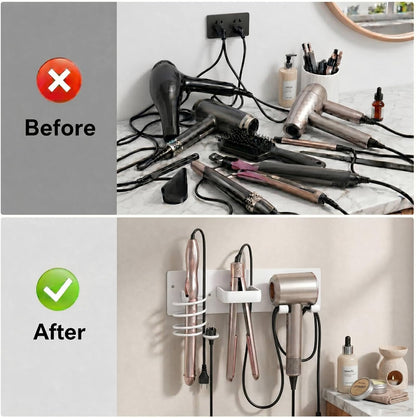 Blow Hair Dryer Holder Wall Mounted, 3 in 1 Hair Tool Organizer
