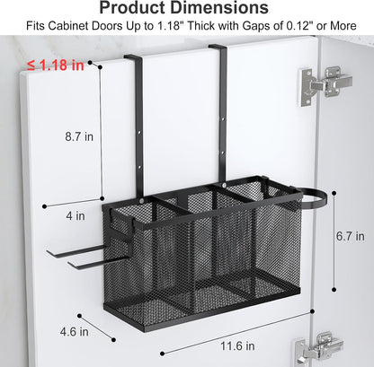 Hair Tool Organizer, Adjustable Height Hair Dryer Holder, Black