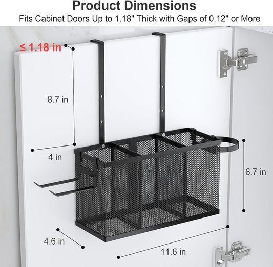 Hair Tool Organizer, Adjustable Height Hair Dryer Holder, Black