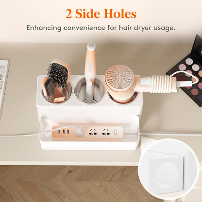 Lifewit Hair Tool Organizer Dryer Holder Countertop with 3 Cups, White