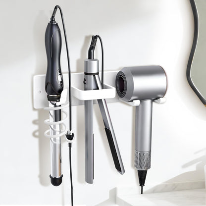 Hair Dryer Holder Hair Tool Organizer Metal Wall Mount (Gold)
