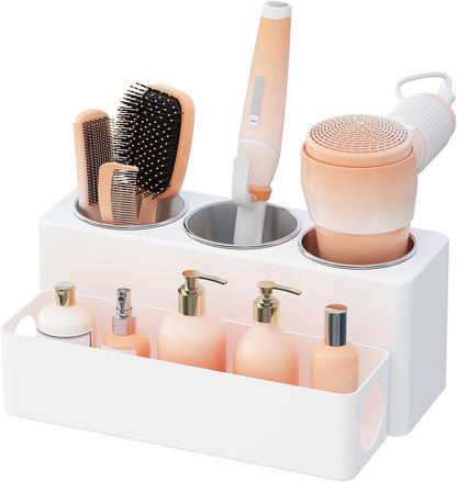 Lifewit Hair Tool Organizer Dryer Holder Countertop with 3 Cups, White