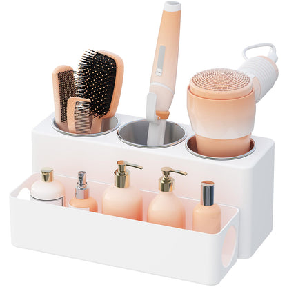 Lifewit Hair Tool Organizer Dryer Holder Countertop with 3 Cups, White