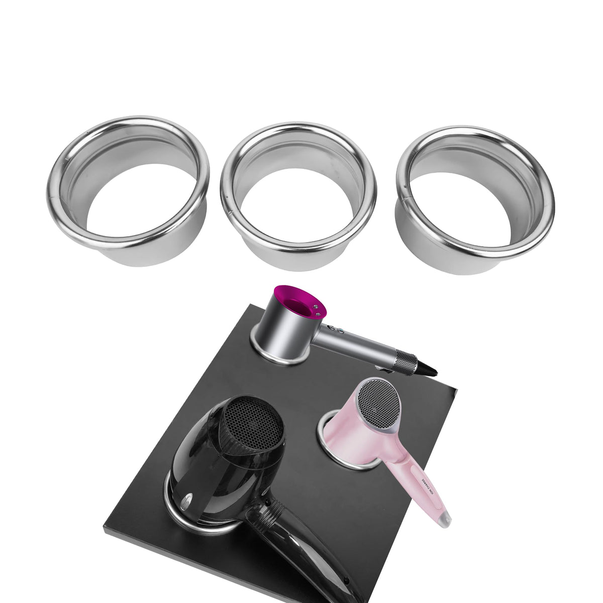 Hair Styling Station with Dryer, Curling Iron, Comb Holder and Tube Organizer