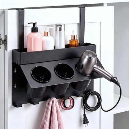 Domensi Hair Tool Organizer Wall Mount Hair Dryer Holder for Cabinet Door