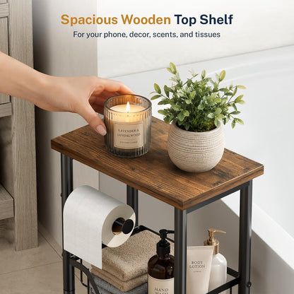 KIMBORA Toilet Paper Holder Stand with Storage for 4-9 Rolls Organizer