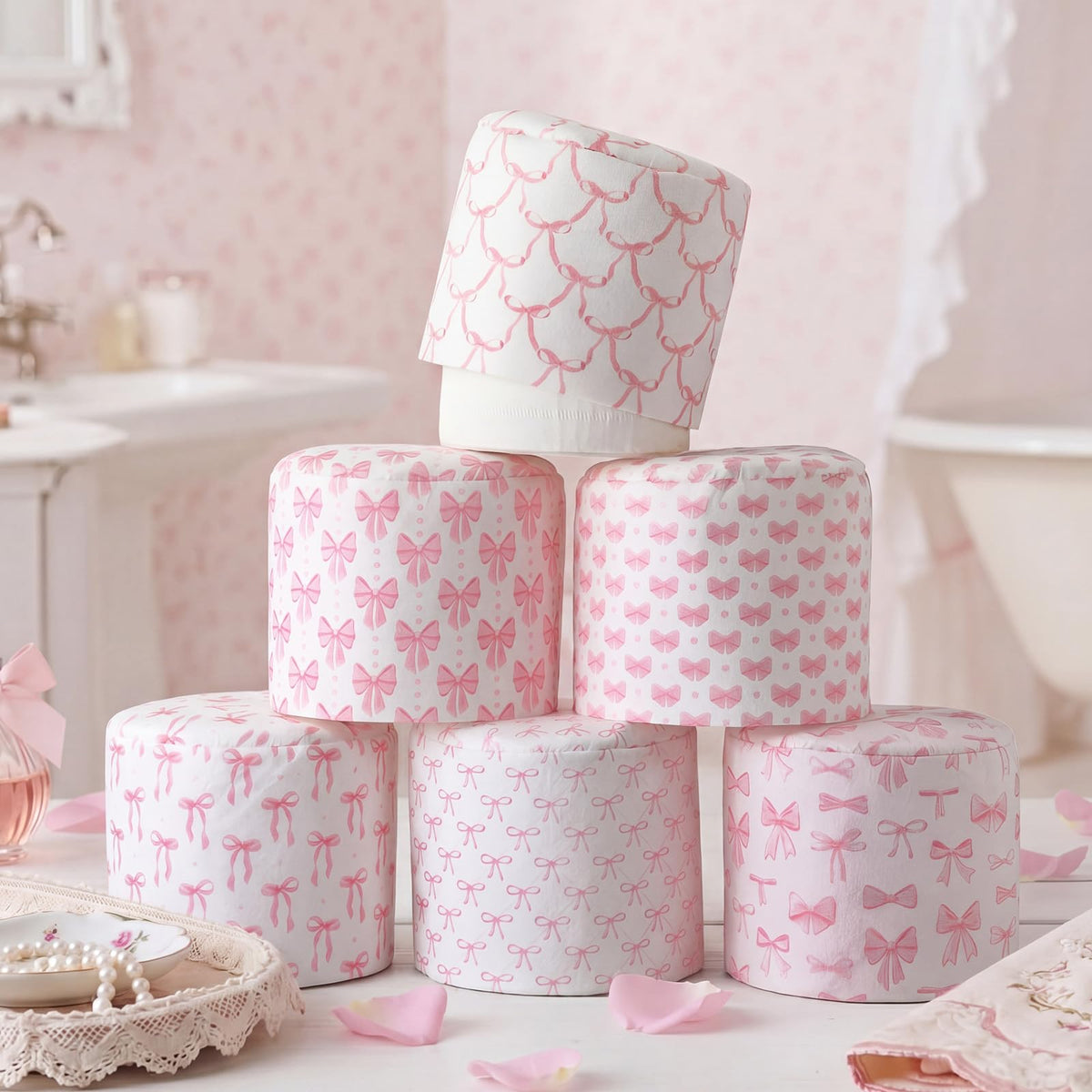 Hoolerry 6 Pcs Decorative Toilet Paper Roll Covers, Nautical