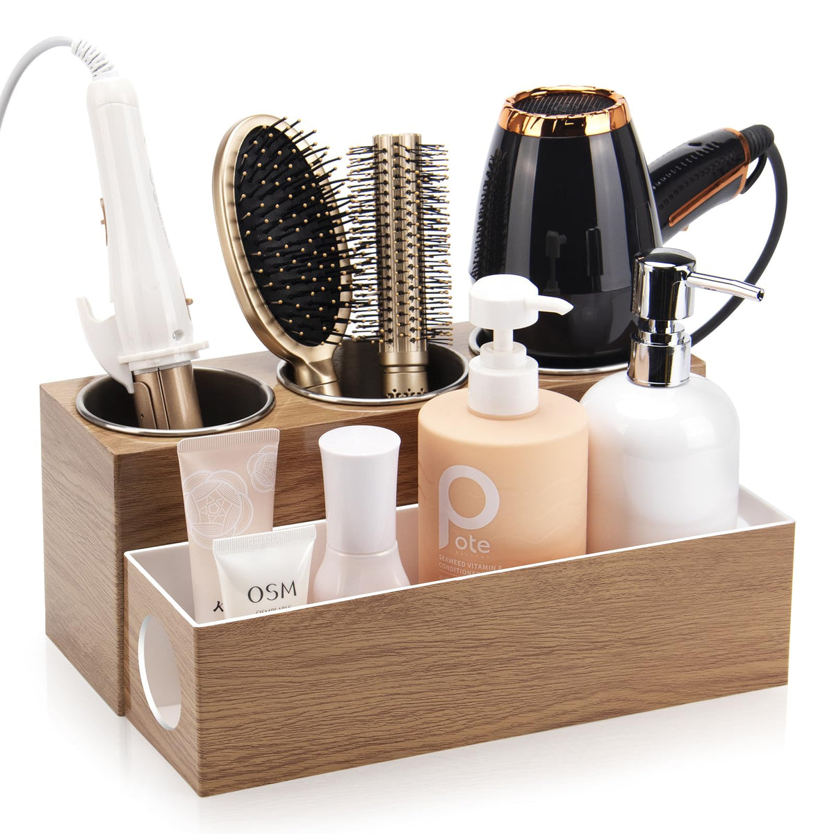 GFWARE Hair Tool Organizer with 3 Stainless Steel Cups, Cooling Hot Tools