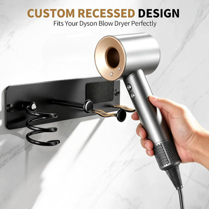 YIGII Hair Dryer Holder Wall Mount, 3-in-1 Organizer for Bathroom