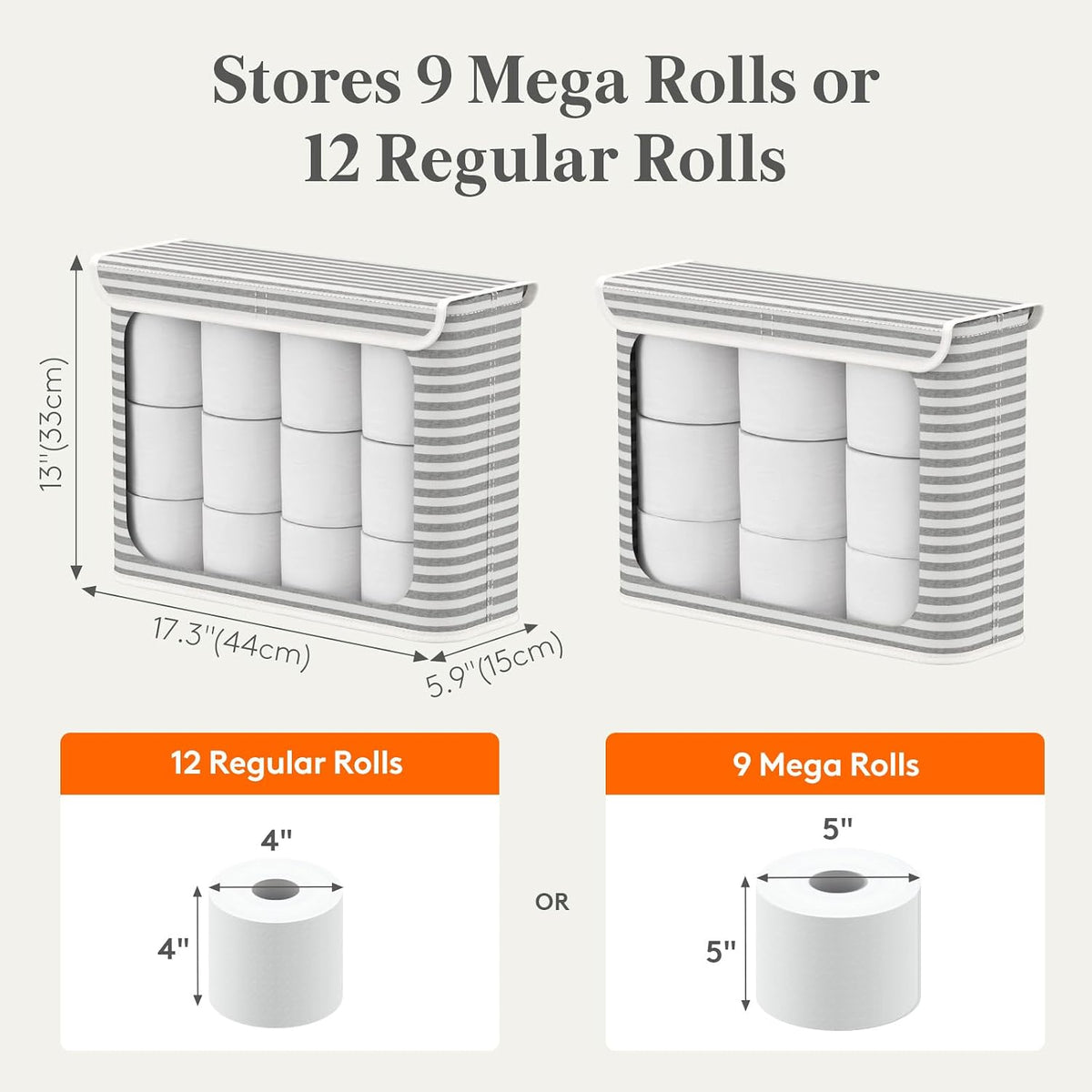 Lifewit 22L Bathroom Toilet Paper Storage Basket with Lid, Gray