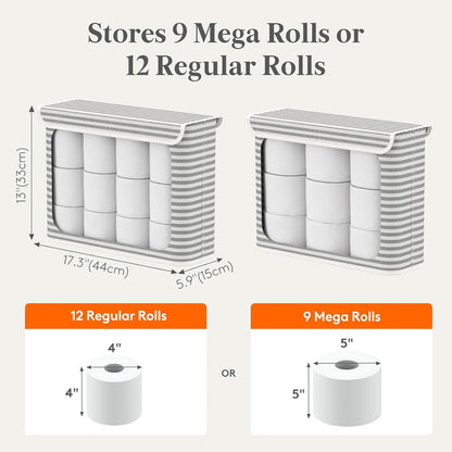 Lifewit 22L Bathroom Toilet Paper Storage Basket with Lid, Gray