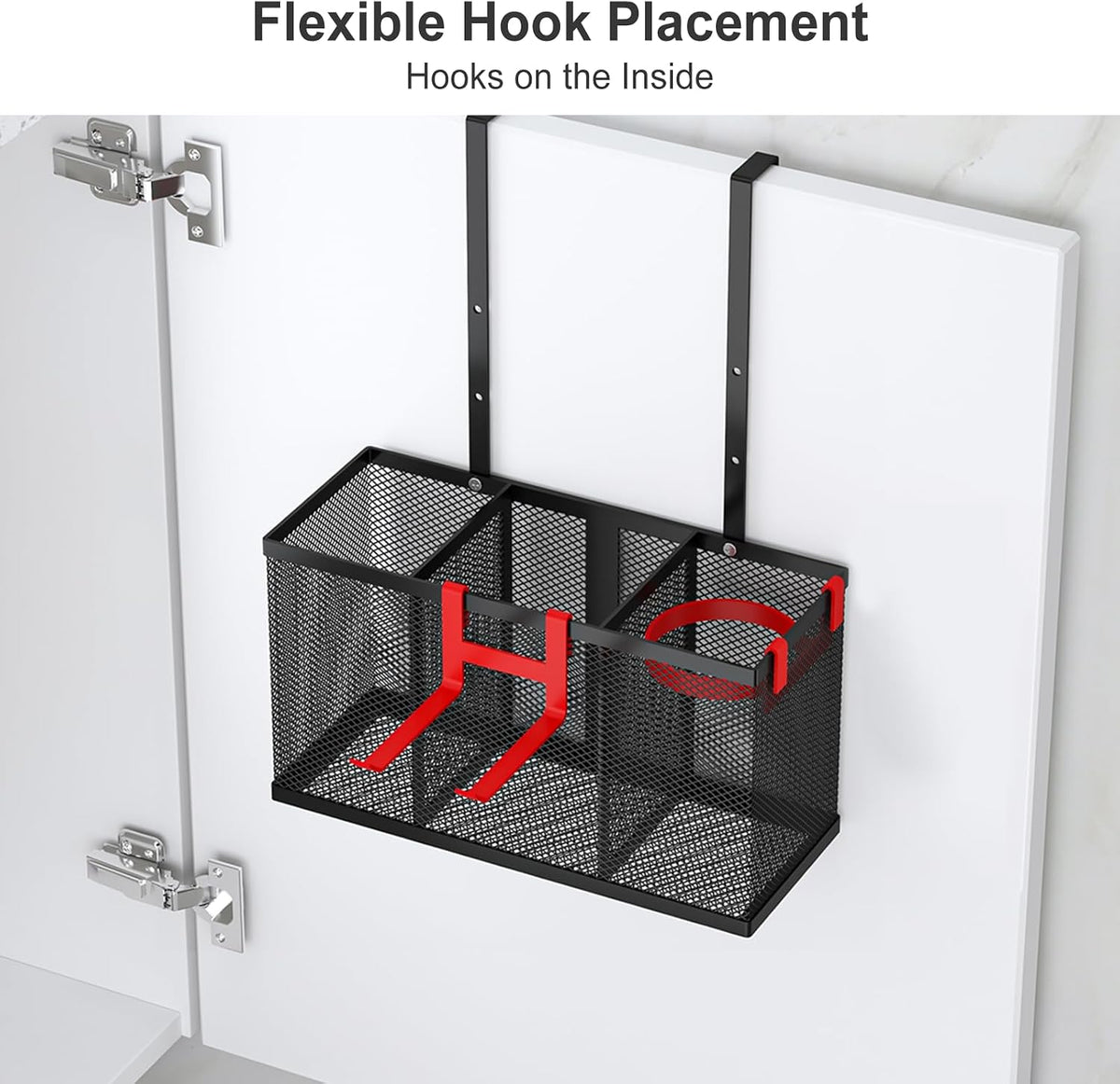 Hair Tool Organizer, Adjustable Height Hair Dryer Holder, Black