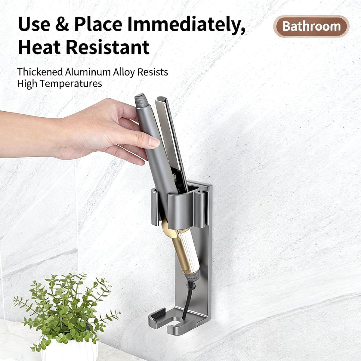 Curling Iron Holder Wall Mount, Flat Iron Holder for Hair Tools