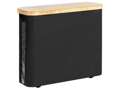 StorageWorks Toilet Paper Storage Basket with Bamboo Lid & Window