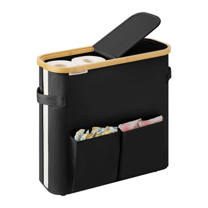 StorageWorks Toilet Paper Basket with Lid, Holds 9 Mega or 12 Regular
