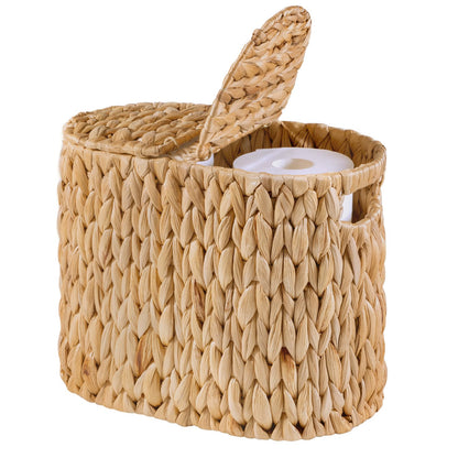 Toilet Paper Basket with Lid for 6 Rolls