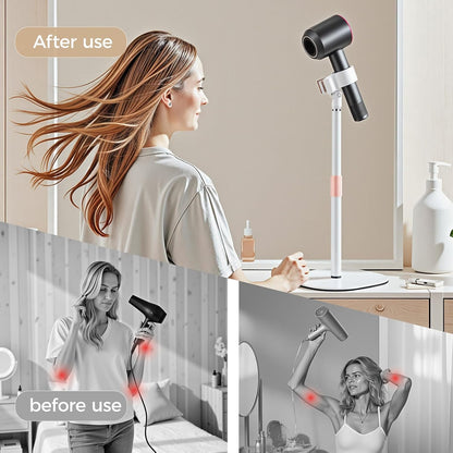 Hair Dryer Stand Holder-19 inch Ultra Stable Blow Dryer Stand White