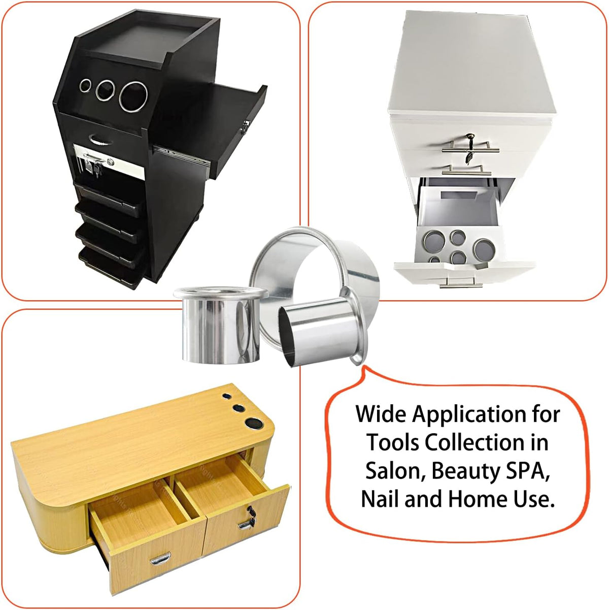 Hair Styling Station with Dryer, Curling Iron, Comb Holder and Tube Organizer