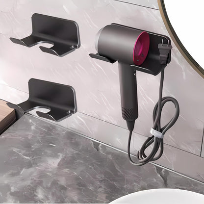 Universal Wall Mount Hair Dryer Holder, No Drill Self Adhesive Rack