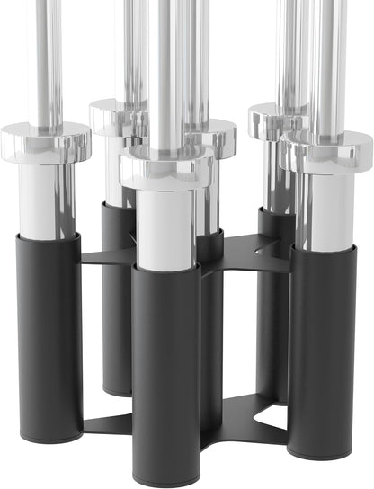 Barbell Rack Stand Vertical Olympic Bar Storage Rack 6 Bars Storage Rack for 2-inch Olympic Bars Dumbbell Handles Triceps Bars Curl Bars