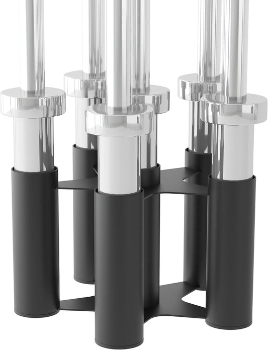 Barbell Rack Stand Vertical Olympic Bar Storage Rack 6 Bars Storage Rack for 2-inch Olympic Bars Dumbbell Handles Triceps Bars Curl Bars