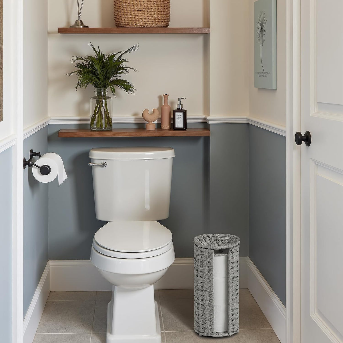 GRANNY SAYS Toilet Paper Storage with Lid, Wicker Toilet Paper Holder