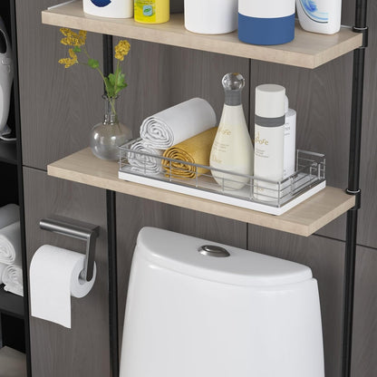 Toilet Paper Basket, 13 Inch Bathroom Toilet Tank Basket with Handles White