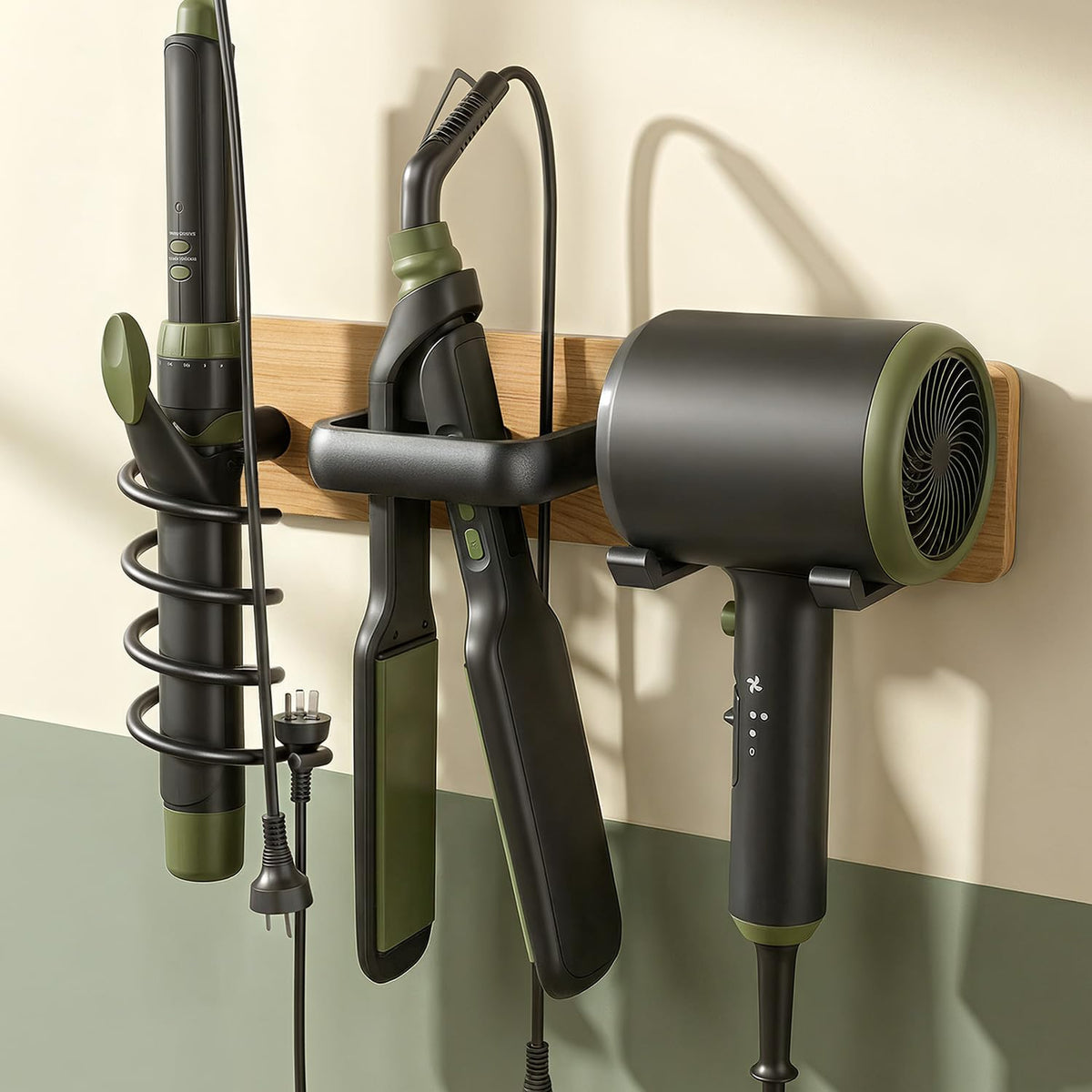 Tindbea Hair Dryer Holder Wall Mount Aluminum Alloy Hot Tools Organizer