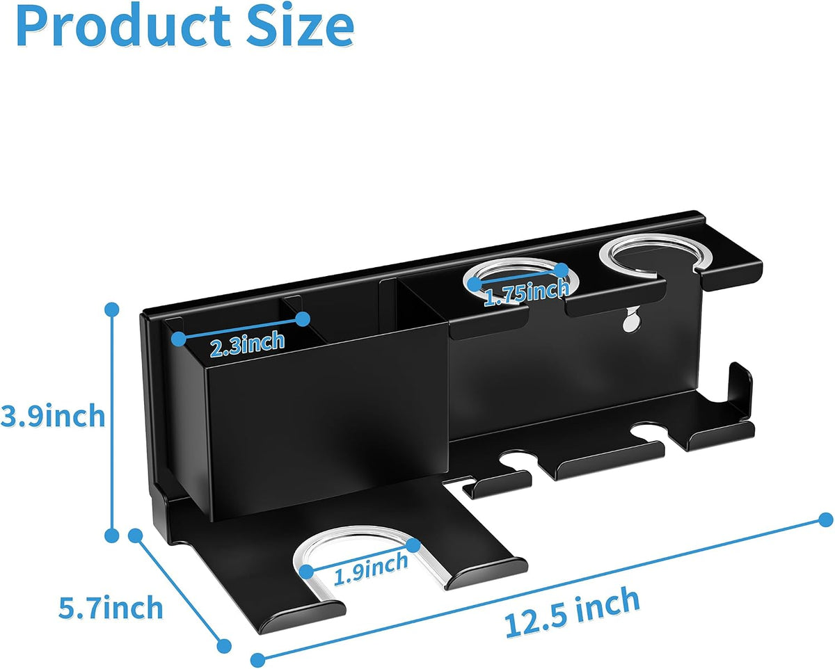 BOIVSHI Hair Dryer Holder, Wall Mounted, Black