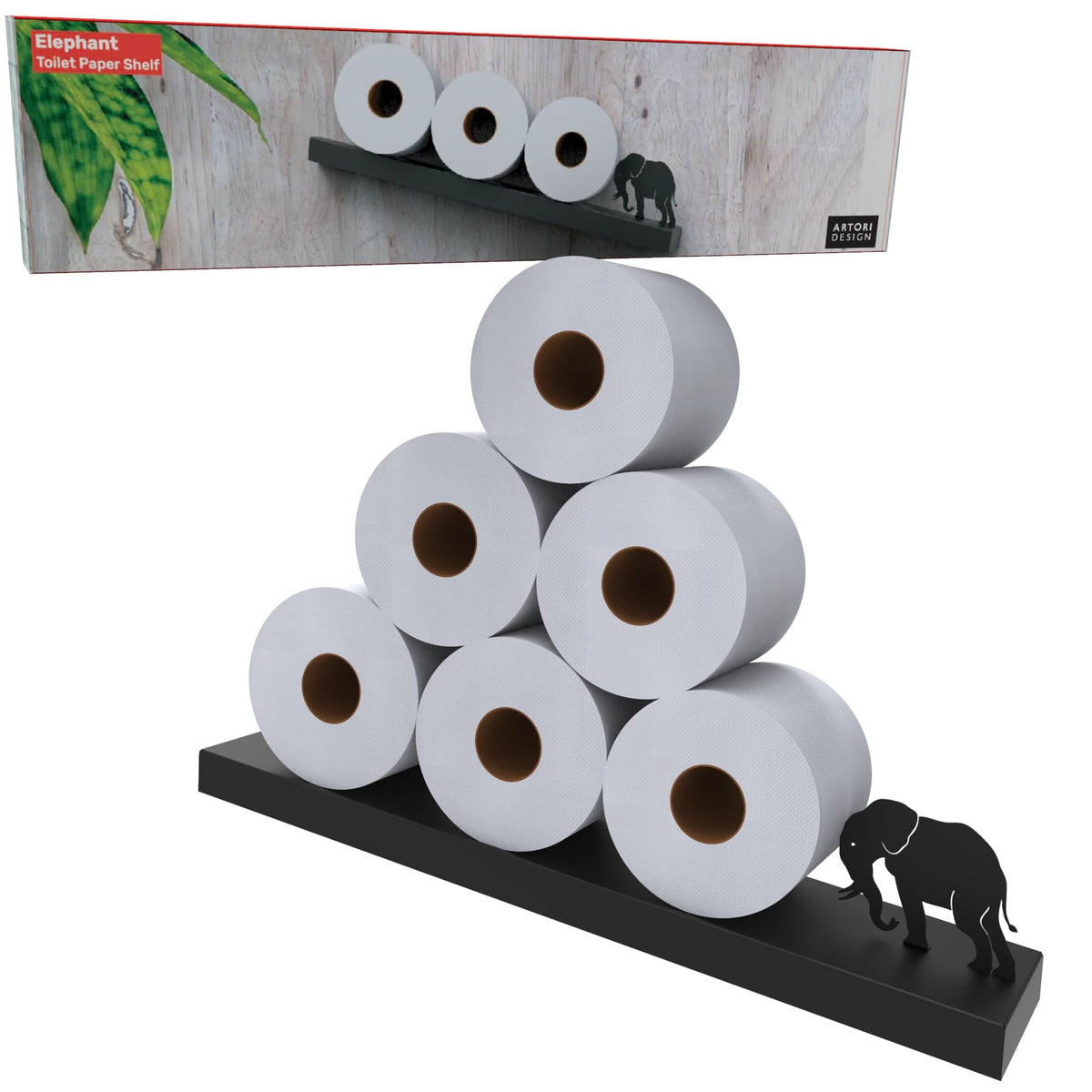 Funny Toilet Paper Holder Floating Wall Shelf - Avalanche Design
