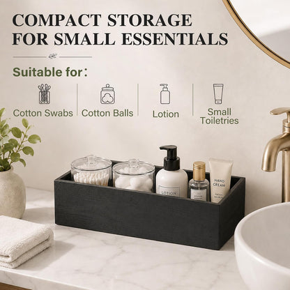 LotFancy Bathroom Decor Box, 2 Sized Wooden Toilet Paper Storage Basket