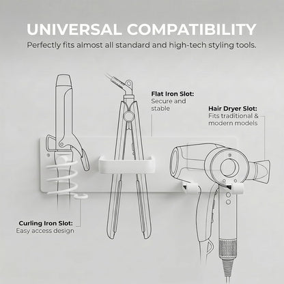 Blow Hair Dryer Holder Wall Mounted, 3 in 1 Hair Tool Organizer
