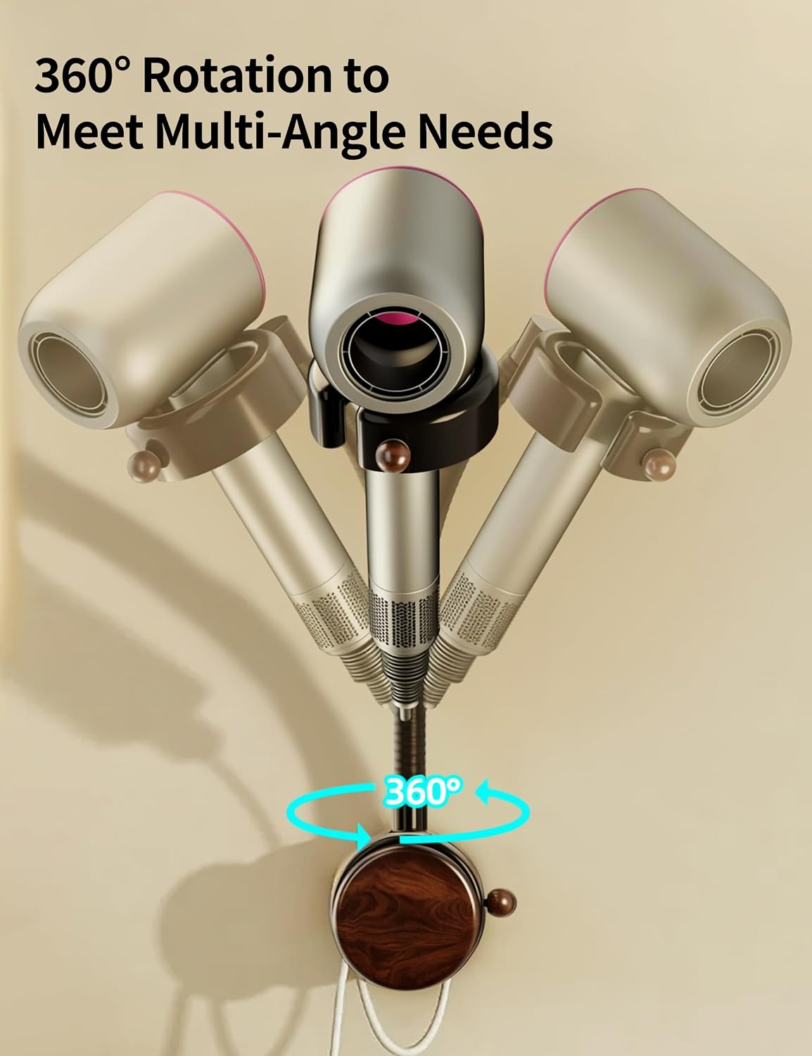 Hands-Free Suction Cup Hair Dryer Holder Wall Mount