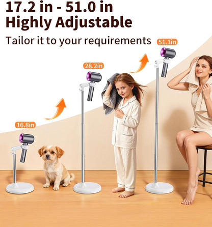 Hands Free Hair Dryer Stand for Bathroom & Pet Grooming,Height Adjustable