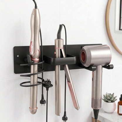 Hair Dryer Holder Wall Mounted, 3 in 1 Metal Hair Tool Organizer