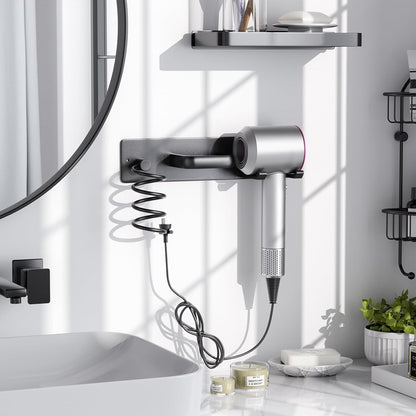 Tindbea Hair Dryer Holder Wall Mount Aluminum Alloy Hot Tools Organizer