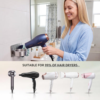 Blow Dryer Holder Wall Mounted, Self Adhesive Hair Dryer Holder
