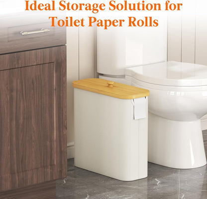 Lifewit Toilet Paper Storage Holder, Extra Large Stand Basket, 30L, White