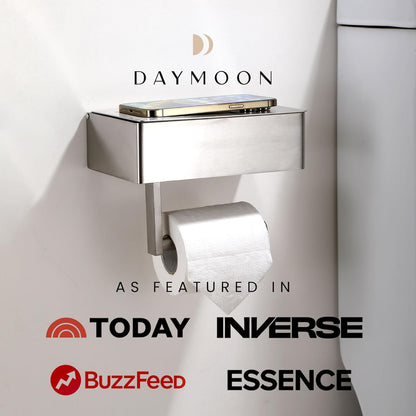 Day Moon™ - Toilet Paper Holder with Shelf - Wall Mount, Brushed Nickel