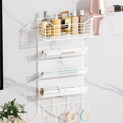 3 Tier Hair Tool Organizer Wall Mount, curling iron holder Basket, Black