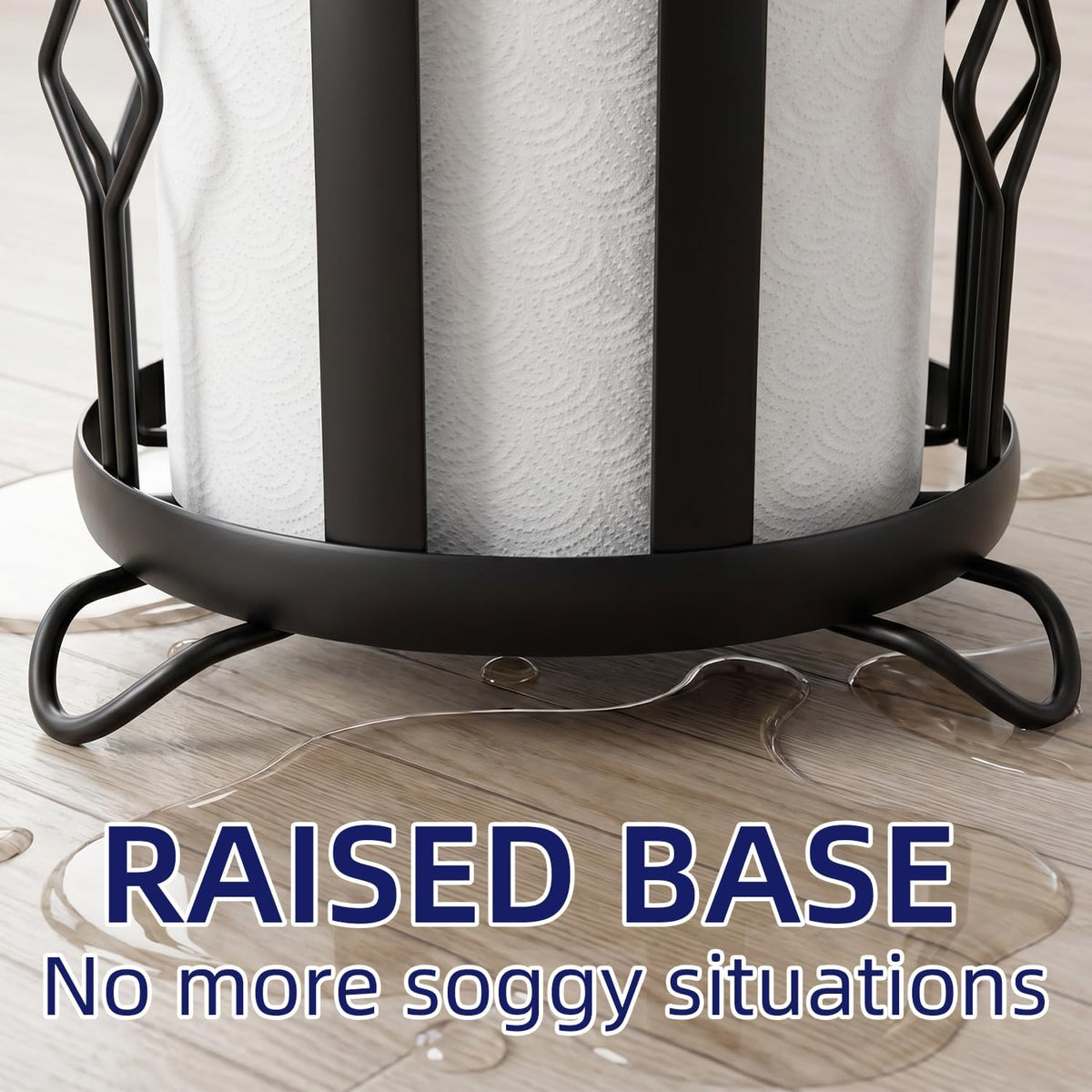 Epicano Toilet Paper Holder Stand,Freestanding Toilet Paper Storage,Black