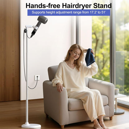Heavy Duty Hair Dryer Stand, 360° Rotating, Adjustable Height
