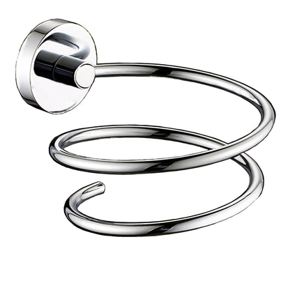 Hair Dryer Holder Stainless Steel Chromed (Black with Hooks)