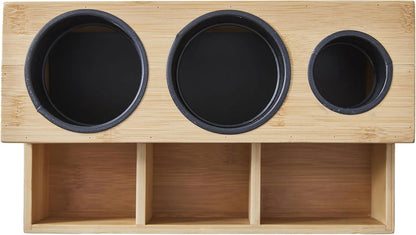 [Brand] Hair Styling Tool Organizer, Bamboo Storage Rack, Can Hold Hair Dryer, Straightener, Curling Iron, and Combs, Suitable for Countertop and Under Sink