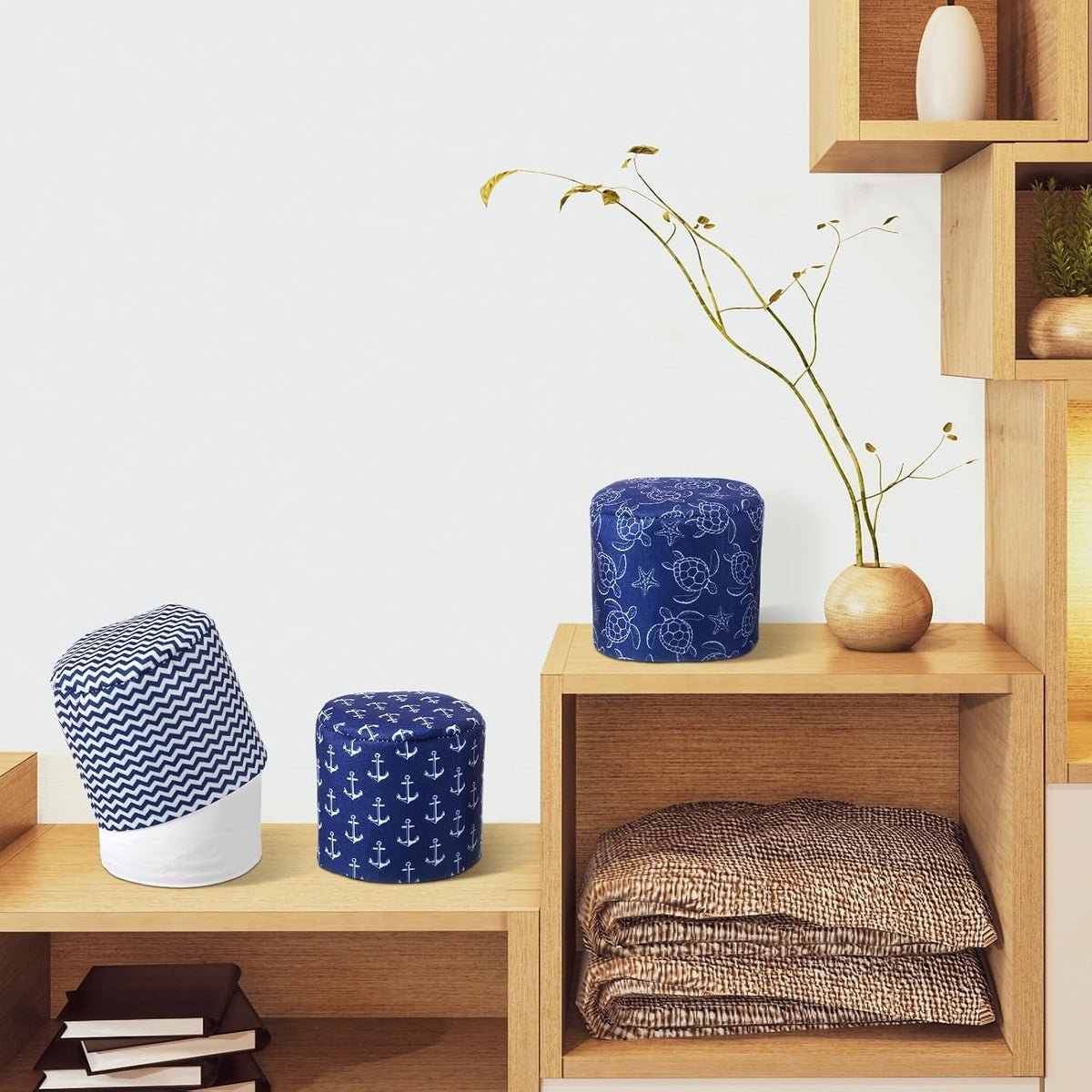 Hoolerry 6 Pcs Decorative Toilet Paper Roll Covers, Nautical