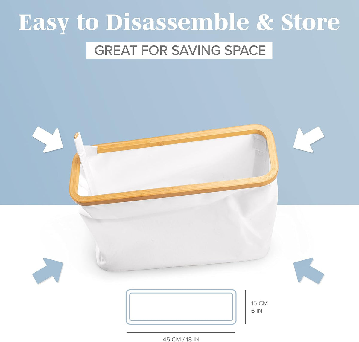 LONBET Toilet Paper Storage for 12 Rolls, Stackable & Foldable - The Ultimate Bathroom Organizer - Waterproof Basket with Bamboo Lid - Elegant Toilet Paper Storage Holder, Light Gray