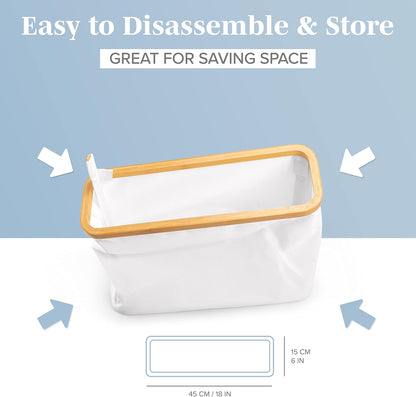 LONBET Toilet Paper Storage for 12 Rolls, Stackable & Foldable - The Ultimate Bathroom Organizer - Waterproof Basket with Bamboo Lid - Elegant Toilet Paper Storage Holder, Light Gray
