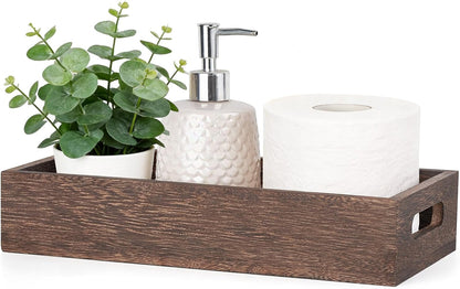 Mkono Bathroom Basket, Wood Toilet Paper Storage, Rustic Home Decor, Brown